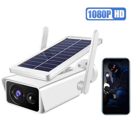 Kit 2 Câmeras de Segurança Externa IP Wifi HD com Energia Solar